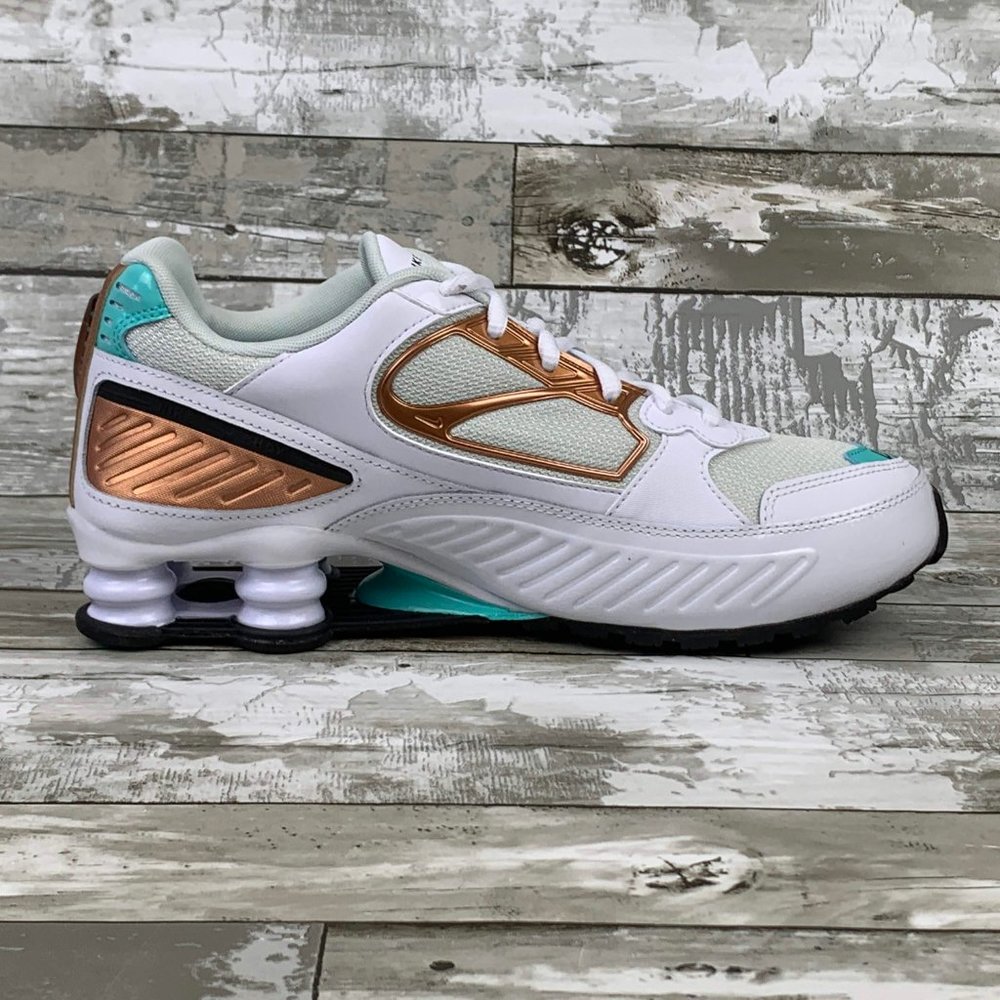 Nike Shox Enigma White Black Spruce Aura - Picture 3 of 8